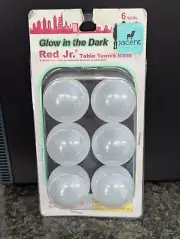 Glow In The Dark Ping Pong Balls Red Jr Table Tennis Balls 6 Pack New