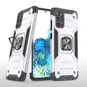 MCC Shockproof Samsung Galaxy S20+ Plus Heavy Duty Tough Case Cover Ring [Silver]