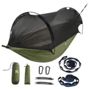 Camping Hammock -Portable Hammock w/Spacious Net & Tree Straps w/Adjutable
