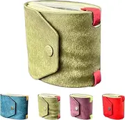 [Generic] The Cash Wrap Wallet, Fast Cash Access Leather Money Clip, Handy Purse Bands with Magnetic Clasp, Small Compact Luxury Pocket Wallet 1 to 99 Bills (Green)