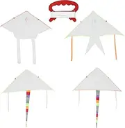 UPKOCH 4 Sets DIY Blank Painting Kite Decorating Coloring Kite Animal Shape White Blank Kites Make Your Own Kite for Kids Adults Kite Making Kit