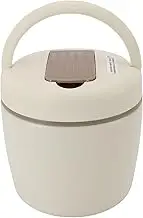 Lunch Box, Vacuum Insulated Soup Food Hot Food Jar, Portable Stackable Stainless Steel Hot Food Containers, Keep Thermal for Daily Office Meals, Outdoor Meals (Ivory White 1.2L)