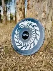Medieval Viking Dragon Shields Fenrir Grey Wolf Authentic Battle Worn Shield
