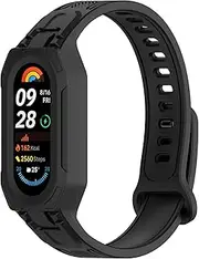 Disscool Replacement Adjustable Wrist Bands Compatible with Xiaomi Band 9/9 NFC/8/8 NFC/7/7 NFC/6/6 NFC, Soft Silicone Wrist Integration Strap with Quick Release for Man Women(Black)