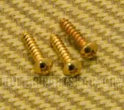 BTMSG (3) Gold Trapeze Tailpiece Mounting Screws For Guitar/Bass