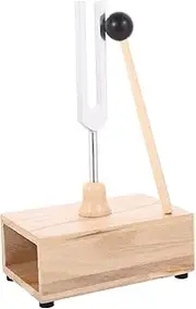 Kisangel 1 Set Tuning Fork with Wooden Resonator Box Healing Tuning Fork for Meditation and Yoga Lightweight with Mallet for Sound Therapy and Relaxation