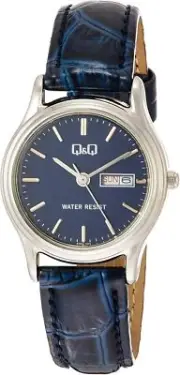 [Citizen Q&Q] Watch Analog Waterproof Date Day of the Week Leather Strap A2