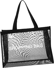 [Yardenfun] 1pc Capacity Mesh Travel Bag Versatile Handbag Cross-Body Shoulder Use Strong Load-Bearing Quick Clean Design for Weekend Trips Business Travel Black