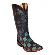 Ferrini Ladies Patchwork Square Toe Boots