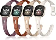 [Ouwegaga] Slim Bands Compatible with Fitbit Sense/Sense 2/Fitbit Versa 3/Versa 4 Band for Women Men, Soft Watch Band with Breathable Air Holes for Versa 4/Versa 3/Sense 2/Sense Smartwatch, Multi Colors