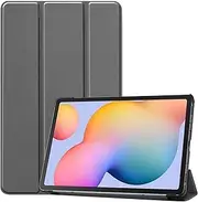 [Nexue] Leather Case for Samsung Galaxy Tab S6 Lite 10.4-inch 2024/2022/2020, Slim Fit Smart Full Body Cover with Magnetic Trifold Stand Auto Sleep/Wake (Gray)