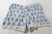 With Jean Women's Mid Rise Scrunch Bea Shorts NC3 Toile Papillon Medium NWT