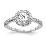 14k White Gold 5mm Cubic Zirconia AA Real Diamond ring