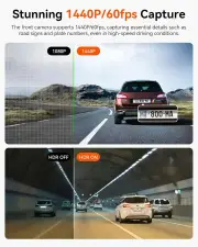 Vantrue N2X 2.7K Dash Cam Front and Inside, 5G WiFi Dual Dash Camera for Car with Starvis 2 HDR IR