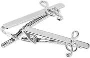 [VALICLUD] 2pcs Music Note Tie Clips for Men Classic Style Necktie Accessories Elegant Tie Clasps for Business and Formal Wear Unique Design for Music Enthusiasts