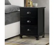 Artiss Vintage Bedside Table Chest Storage Cabinet Nightstand Black Drawers New