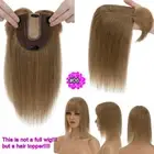 Remy Human Hair Top Topper Hairpiece Clip In Silk Base Toupee Wig Hair Extension