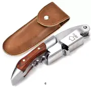 Wine Opener Corkscrew Bottle Waiters Key with Foil Cutter Double Hinged w/ Pouch