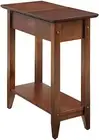 End Table Hinged Table Top Concealed Storage 23X11X24 Bottom Shelf Unique Brown