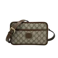 在飛比找ETMall東森購物網優惠-二手品 Gucci Retro GG Supreme帆布斜背