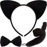 3Pcs Aniaml Costume Set Monkey Fancy Costume Accessories Pig Giraffe Frog Cat Headband Tail Bow Tie for Kids Halloween Christmas Animal Cosplay Party Dress Up Birthday Party Dress Up