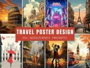 40+ Travel Poster Midjourney Prompts, Create Graphic Travel Poster Designs