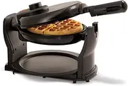 BELLA Classic Rotary Belgian Waffle Maker with Non-Stick Plates, Removable Collection Tray, Adjustable Browning Control and Insulated Handles, Black