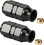 EVIL ENERGY 6AN Female Flare to 3/8" Compression Hardline Fitting Aluminum Black 2PCS