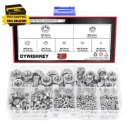 310 Pieces Metric 304 Stainless Steel Hex Nuts Assortment Kit for Screw Bolt (M