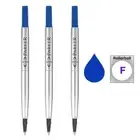 3Pcs Parker Ink Refills 0.5 mm F Blue Fit Sonnet IM Urban Series Rollerball Pen