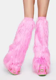 [Club Exx] Sweet Techno Kitty Faux Fur Leg Warmers