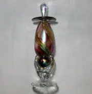 Vintage Mynatt Perfume Bottle Vase Signed Glass Hand Blown