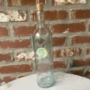 Vintage Spanish Wine Or Olive Oil Glass Bottle w/ Cork Handmade In Spain NWT