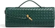 [JYG] Woven Handbag for Women Fashion Evening Shoulder Bag PU Leather Handmade Clutch Purse Casual Crossbody Bags 2024