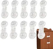 Shxupjn Fridge Lock Cabinet Lock,Secure Child Safety Cabinet Straps | Childproof Transparent Protection Fridge Lock & Drawer Latches