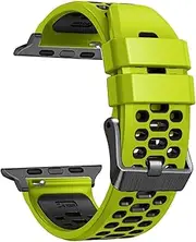 [KAVJU] FKM Rubber Watch Band For Apple Watch Band Ultra 1 2 49MM Replacement Watch Accessories Wristband 9 8 7 6 5 4 SE Series 45mm 44mm 42mm Straps