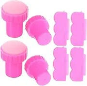 VICASKY 4 Sets Silicone Nail Art Stampers with Scrapers Cute Nail Stamping Tools for Creative Manicure for Unique Designs