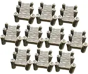 Yardenfun 10pcs Resin Bridge Ornaments Vintage Style Miniature Bridge Decor for DIY Micro Garden Yard