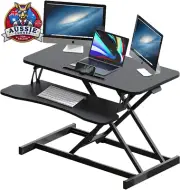 81cm Height Adjustable Stand Up Desk Converter Dual Monitor Laptop Workstation