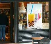 3D Bubble Tea G34 Pearl Tea Shop Window Stickers Vinyl Wall Mural Decals Honey