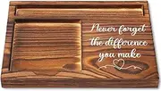 Never Forget The Difference You Make Sticky Note Holder, Motivational Gift for Teacher, Nurse, Coworker, Volunteer, Appreciation Wooden Desk Decor, Positive Note Pad Holder YCB151
