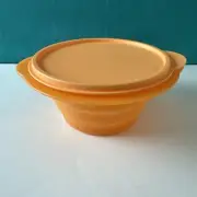 Tupperware Flat Out 3 Cup / 700ml Collapsible Bowl With Seal Orange