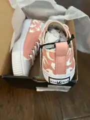 MCQ Alexander McQueen Women Sz 40 10 Shoes Pink Lace Up Swallow Sneakers New Box