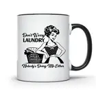 FUNNY LAUNDRY MUG DONT WORRY LAUNDRY MUG RETRO HOUSEWIFE COFFEE MUG NOBODYS