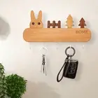Solid Wood Key Storage Holder Non-toxic Coat Rack Decorative Hook Entryway