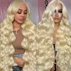 Body Wave 30 Inch Human Hair Wig Blonde 613 Lace Frontal Human Hair Wig Pre P...