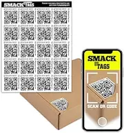[Smack Tags] QR Code Labels for Storage and Organization - No App Needed - 40 Unique Scannable QR Code Stickers - Easy to Use Smart Labels for Bins, Moving Boxes, Office Organization