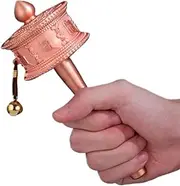 Hand Cranking Buddhist Prayer Wheel Hand Held Prayer Wheel Buddhist Prayer Wheel an Ultra-Smooth and Silent Hand-cranked Sutra Wheel(Pink,Large)