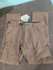 Prana Stretch Zion Slim Pant II Men’s 32x32 Slim Fit Tapered Leg Mud Brown