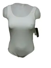 Bloch Women NEW MEDIUM Fitted Unitard BALLERINA Dance Style L5405 white (#l2